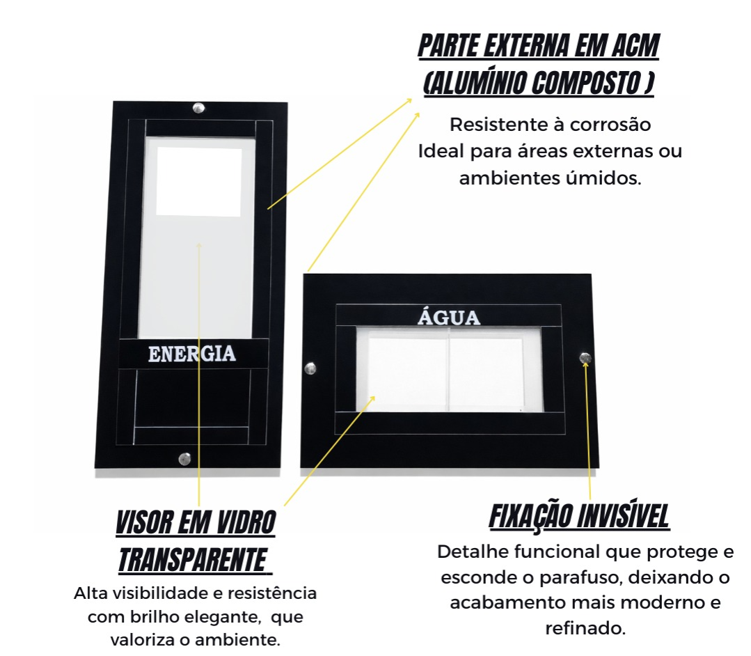 KIT PREMIUM,  PADRÃO DE ENERGIA E HIDRÔMETRO, ACM E VIDRO,